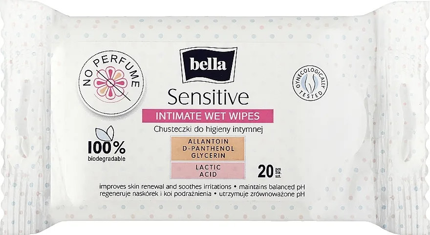 Bella Sensitive Intimate Wet Wipes Vlažne maramice za intimnu higijenu 20 kom.
