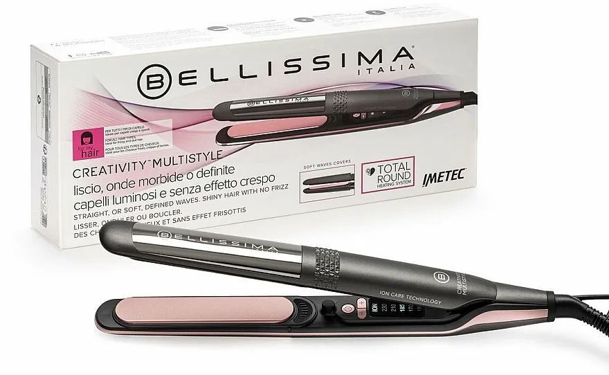 Bellissima Creativity Multistyle 11876 Metallic Grey &amp; Chromed Rose Pegla za ispravljanje kose