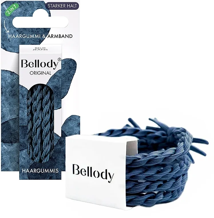 Bellody Original Blue Jeans Gumice za kosu, 4 kom.