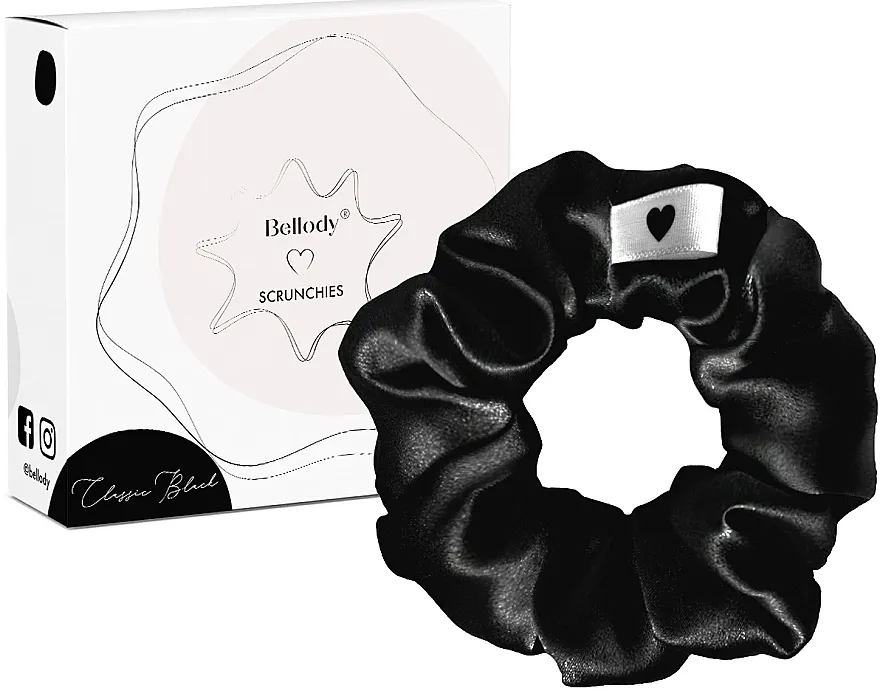 Bellody Original Silk Scrunchie Gumica za kosu, classic black, 1 kom