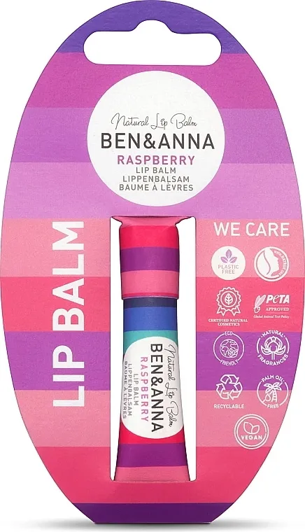 Ben &amp; Anna Lip Balm Raspberry Balzam za usne "Malina"