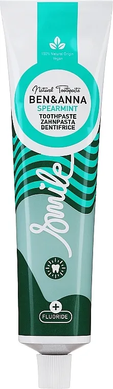 Ben &amp; Anna Natural Toothpaste Spearmint with Fluoride (tuba) Prirodna pasta za zube sa divljom mentom i fluorom