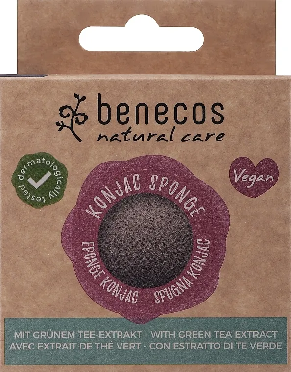 Benecos Natural Konjac Sponge Green Tea Spužvica za umivanje lica "Zeleni čaj"
