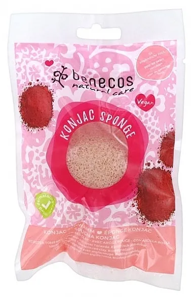 Benecos Natural Konjac Sponge Red Clay Spužvica za umivanje lica "Crvena glina"