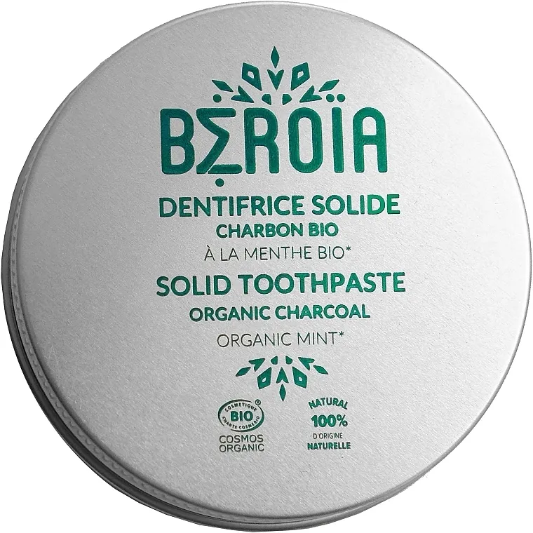 Beroia Solid Toothpaste Organic Charcoal Pasta za zube s organskim ugljenom