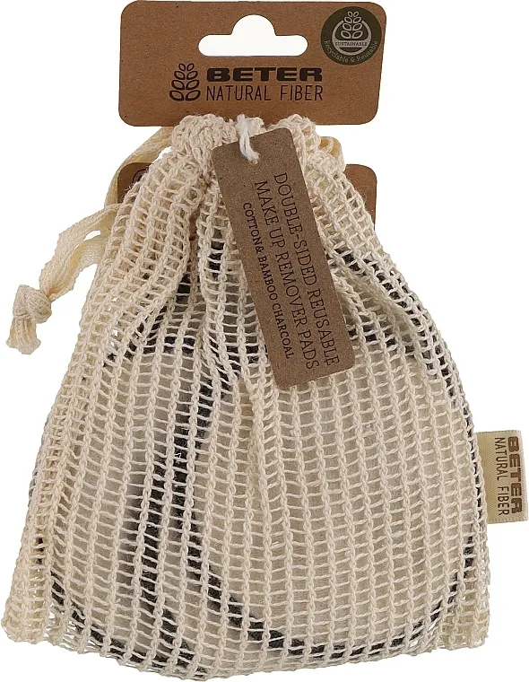 Beter Natural Fiber Reusable Make-up Removal Pads Spužvice za skidanje šminke za višekratnu upotrebu, 6 kom.