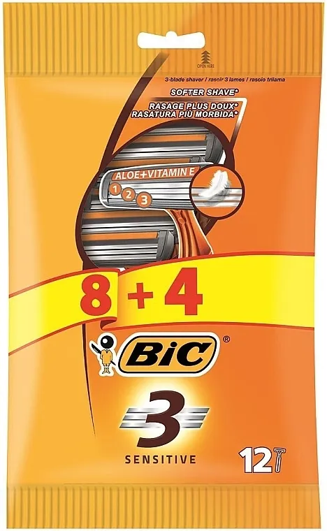 Bic 3 Sensitive Muški aparat za brijanje, 12 kom