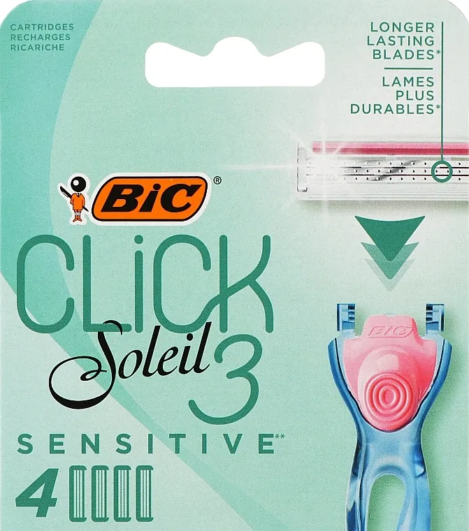 Bic Click 3 Soleil Sensitive Zamjenske kasete za brijanje, 4 kom