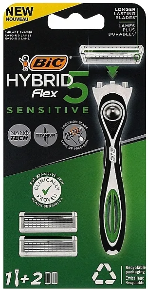 Bic Flex 5 Hybrid Sensitive brijač sa 2 zamenske patrone