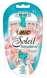 Bic Miss Soleil 3 Sensitive Aqua Colors Ženski brijač za jednokratnu upotrebu, 3 kom.