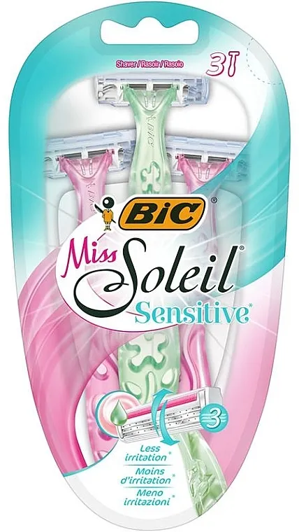Bic Miss Soleil 3 Sensitive Jednokratni ženski stroj, 3 kom.