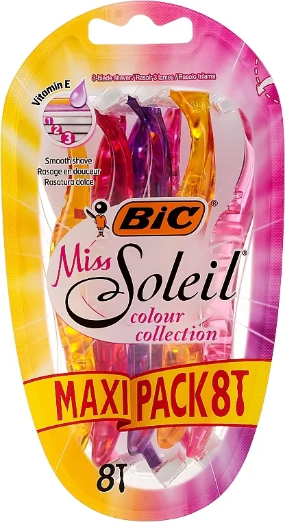 Bic Miss Soleil Kolor Ženski brijač, 8 kom