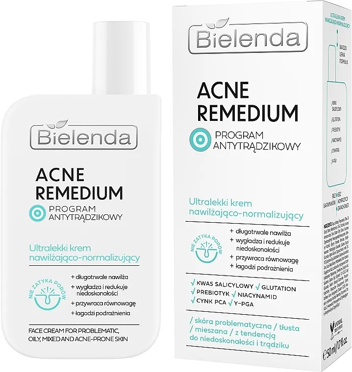 Bielenda Acne Remedium Ultra-Light Moisturizing And Normalizing Cream Ultra-lagani hidratantni i normalizujući krem za lice