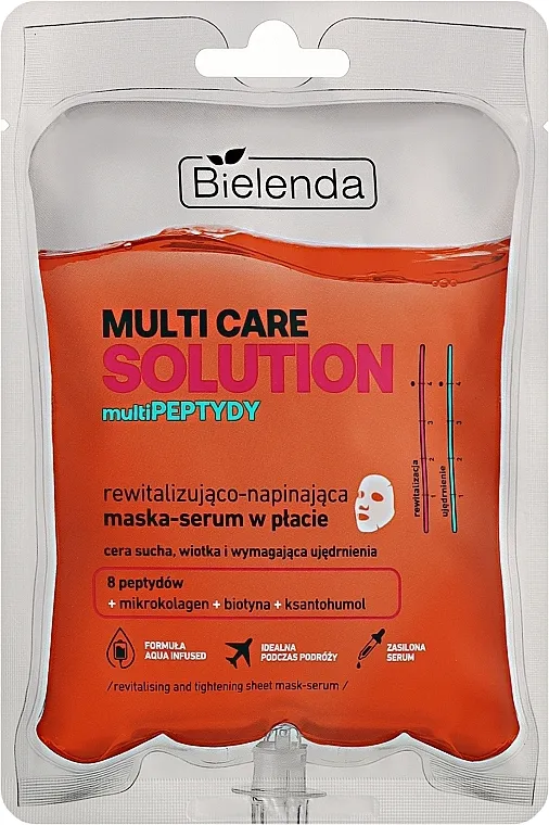 Bielenda Multi Care Solution Multi Peptides Revitalizirajuća i zatežuća maska-serum u listiću