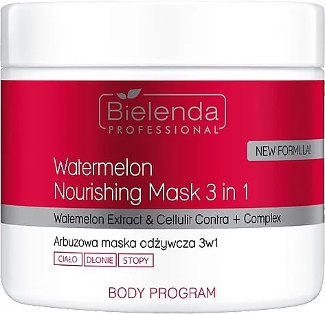 Bielenda Professional Body Program Watermelon Nourishing Mask 3 In 1 Lubeničasta hranljiva maska za telo, ruke i noge
