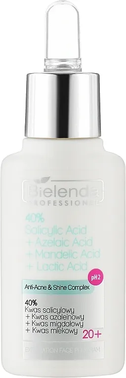 Bielenda Professional Exfoliation Face Program Anti Acne Anti Shine 40% Salicylic Acid + Azelaic Acid + Mandelic Acid + Lactic Acid 40% salicilna kiselina + azelainska kiselina + bademova kiselina + mlečna kiselina