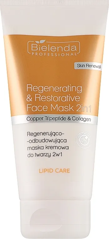 Bielenda Professional Lipid Care Copper Tripeptide &amp; Collagen Regenerativno-obnavljajuća kremasta maska za lice 2u1