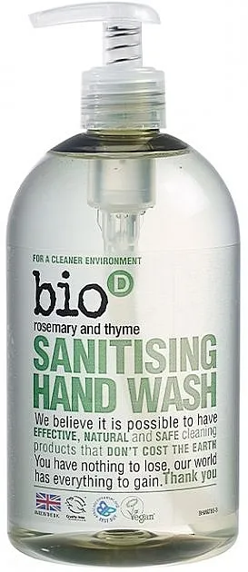 Bio-D Rosemary &amp; Thyme Sanitising Hand Wash Tekući antibakterijski sapun "Ruzmarin i timijan"