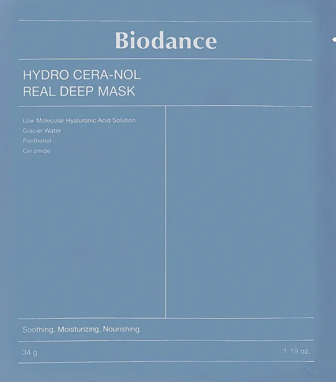 Biodance Hydro Cera-Nol Real Deep Sheet Mask Hidrogel maska sa ceramidima i pantenolom