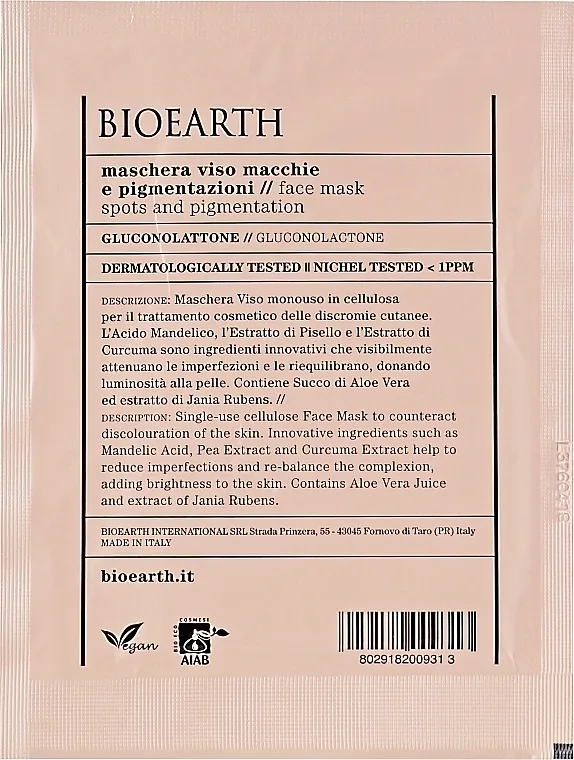 Bioearth Anti-Pigmentation Face Mask Maska za lice protiv staračkih pega