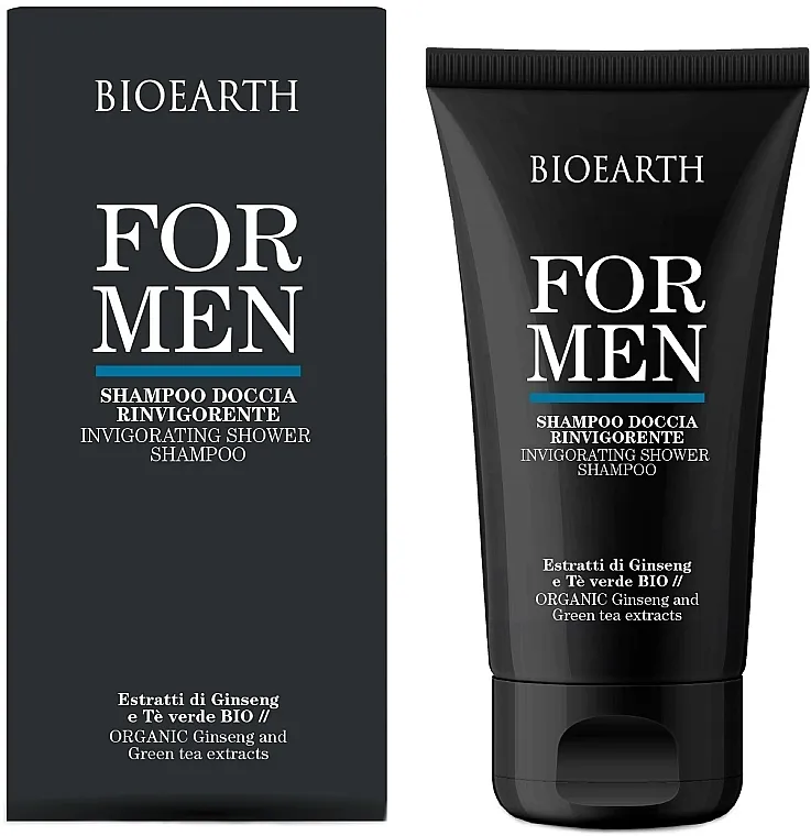 Bioearth For Men Invigorating Shower Shampoo Osvežavajući gel-šampon za kosu i telo