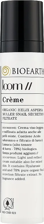 Bioearth Loom Snail Secretion Light Face Cream Krema za lice s ekstraktom puževe sluzi (79%)