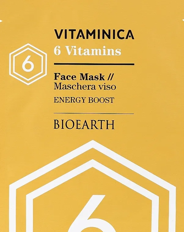 Bioearth Vitaminica Single Sheet Face Mask 6 Vitamins Regenerišuća i hidratantna maska od celuloze koja daje energiju koži lica