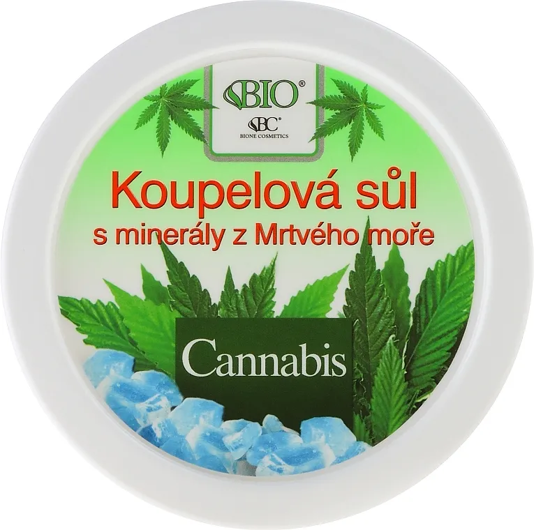 Bione Cosmetics Cannabis Bath Salt with Dead Sea Minerals Sol za kupku