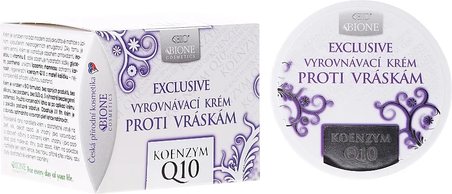 Bione Cosmetics Exclusive Organic Smoothing Anti-Wrinkle Cream With Q10 Krema za lice protiv bora