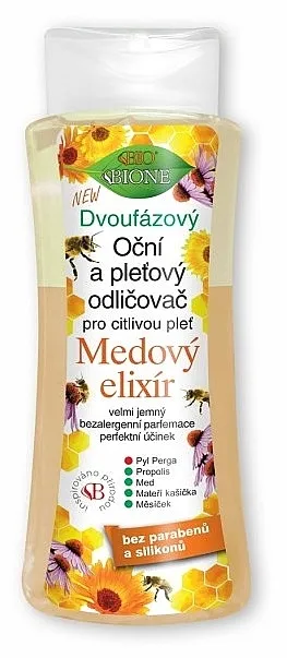 Bione Cosmetics Honey Elixir Two-Phase Face Make-Up Remover Dvofazna tečnost za uklanjanje šminke