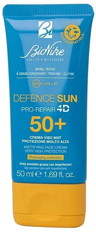 BioNike Defence Sun Pro-Repair 4D SPF50+ Mattifying Face Cream Matirajuća krema za sunčanje