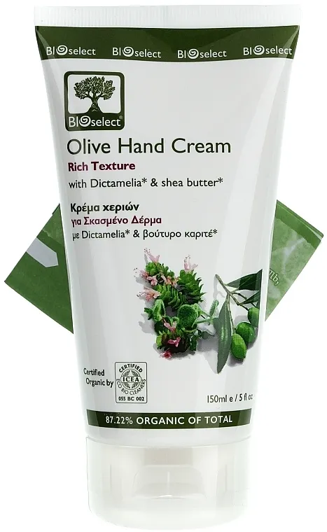 BIOselect Olive Hand Cream Rich Texture Hranjiva krema za ruke s Dictamelia i vitaminom E