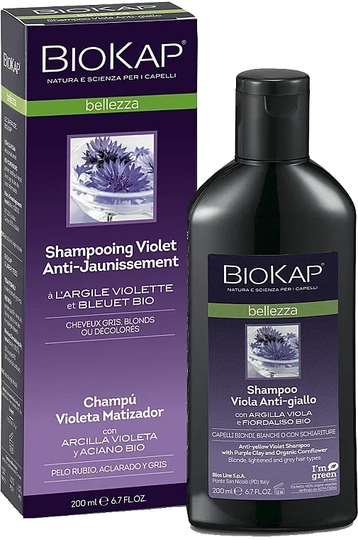 BiosLine Biokap Violet Anti-Jaune Shampoo Šampon za kosu protiv žutih tonova
