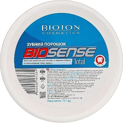 Bioton Cosmetics Biosense Prah za zube Total