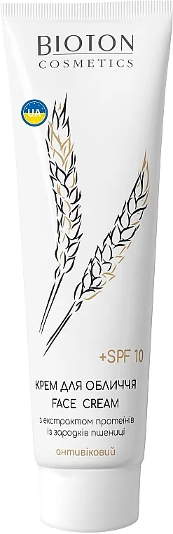 Bioton Cosmetics Face Cream SPF 10 Krema za lice sa ekstraktom proteina od pšeničnih klica
