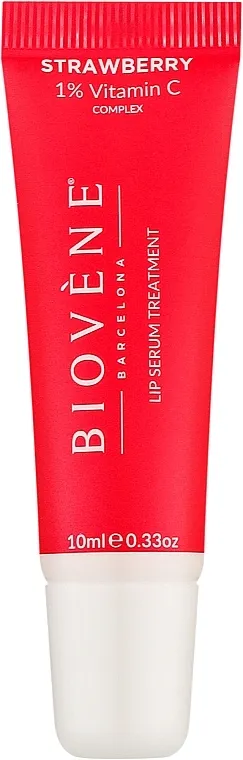Biovene Strawberry 1% Vitamin C Complex Glow Lip Serum Treatment Balzam za usne Jagoda
