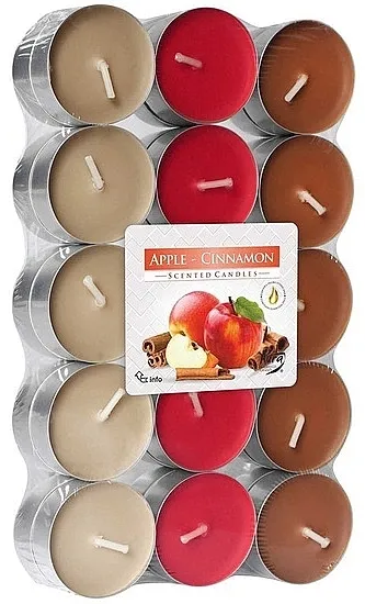 Bispol Apple-Cinnamon Scented Candles Set čajnih sveća "Jabuka-cimet"