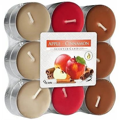 Bispol Apple-Cinnamon Scented Candles Set čajnih sveća "Jabuka-cimet", 18 kom.