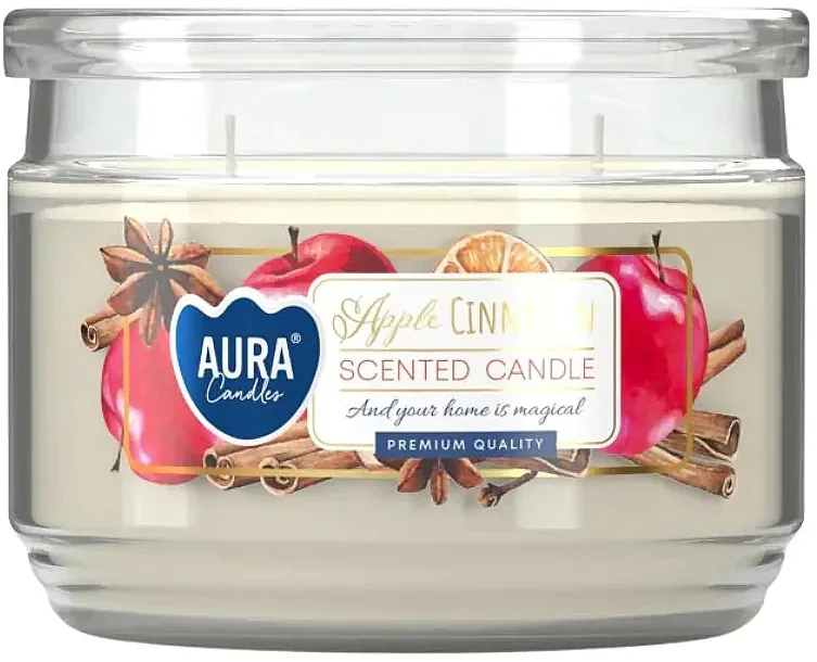 Bispol Aura Apple Cinnamon Candle Mirisna sveća u staklu sa poklopcem "Jabuka-Cimet"