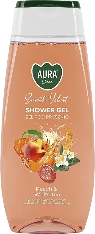 Bispol Aura Care Smooth Velvet Peach &amp; White Tea Shower Gel Gel za tuširanje Breskva i beli čaj