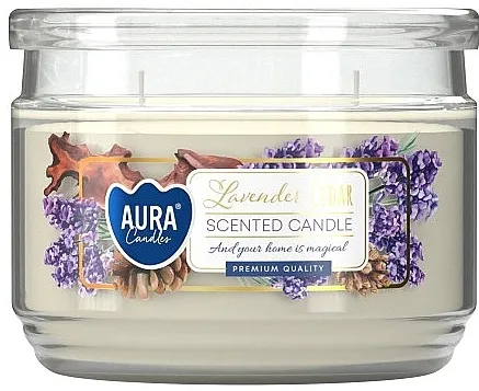 Bispol Aura Lavender Cedar Scented Candle Mirisna sveća u staklenoj posudi sa poklopcem Lavanda &amp; Kedr
