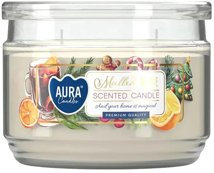 Bispol Aura Mulled Wine Scented Candle Mirisna sveća u čaši sa poklopcem "Kuvano vino"