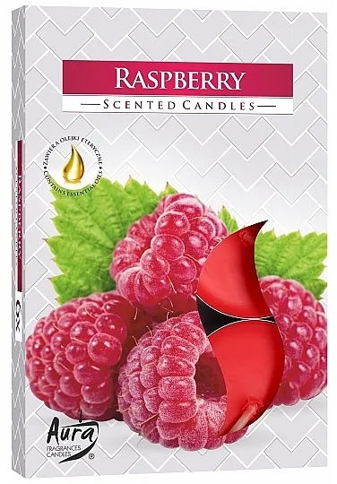 Bispol Aura Raspberry Scented Candles Set čajnih sveća "Malina"