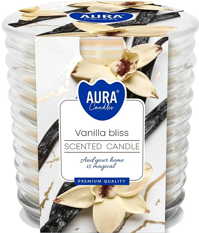 Bispol Aura Vanilla Bliss Scented Candle Mirisna sveća u pravoj staklenoj posudi Vanilijsko Uživanje