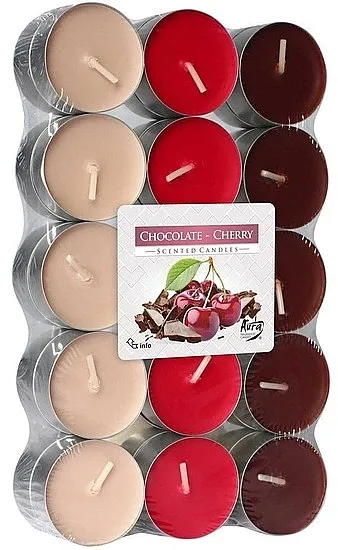 Bispol Chocolate Cherry Scented Candles Set čajnih sveća "Čokoladna višnja", 30 kom.