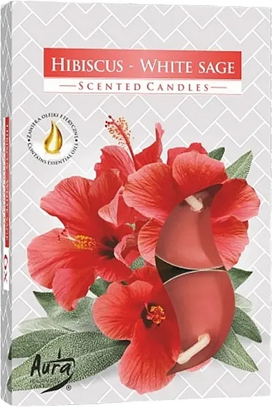Bispol Hibiscus White Sage Scented Candles Set čajnih sveća "Hibiskus i bela žalfija"