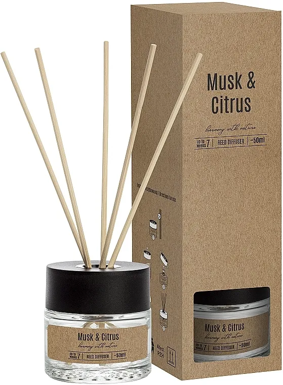 Bispol Musk &amp; Citrus Reed Diffuser Aroma difuzor "Mošus i citrus"