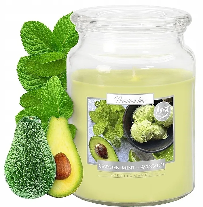 Bispol Premium Line Aura Garden Mint &amp; Avocado Mirisna premium sveća u tegli "Menta i avokado"