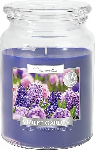 Bispol Premium Line Scented Candle Violet Garden Mirisna premium sveća u tegli "Vrt ljubičica"