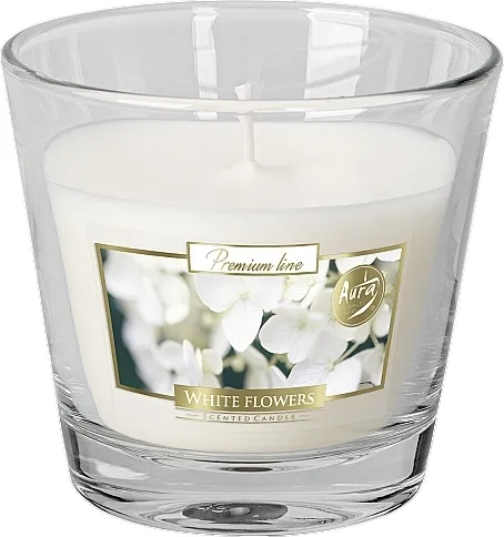 Bispol Premium Line Scented Candle White Flowers Mirisna premium sveća u čaši "Belo cveće"